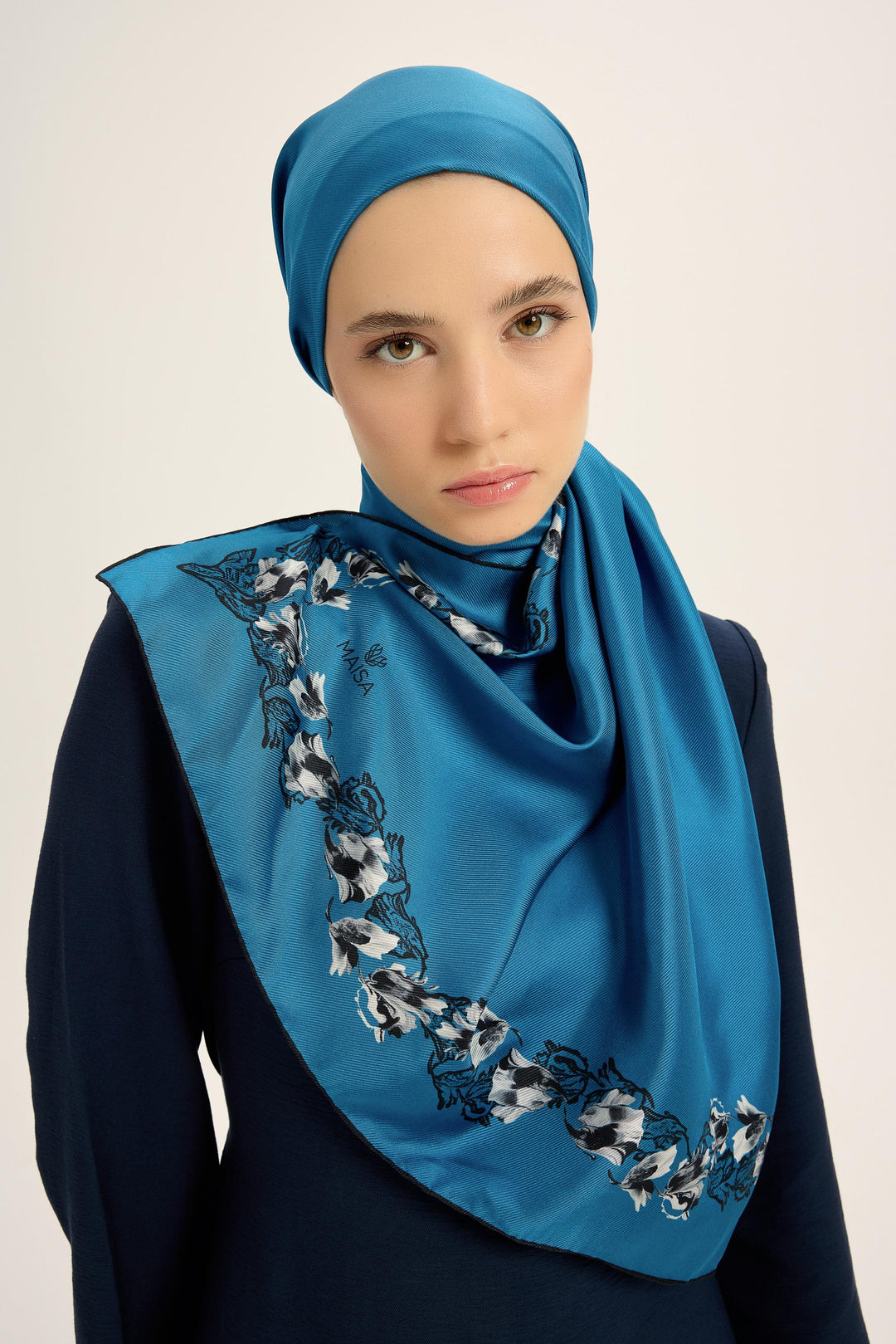 Maisa Bade Mulberry İpek Şal - Mavi