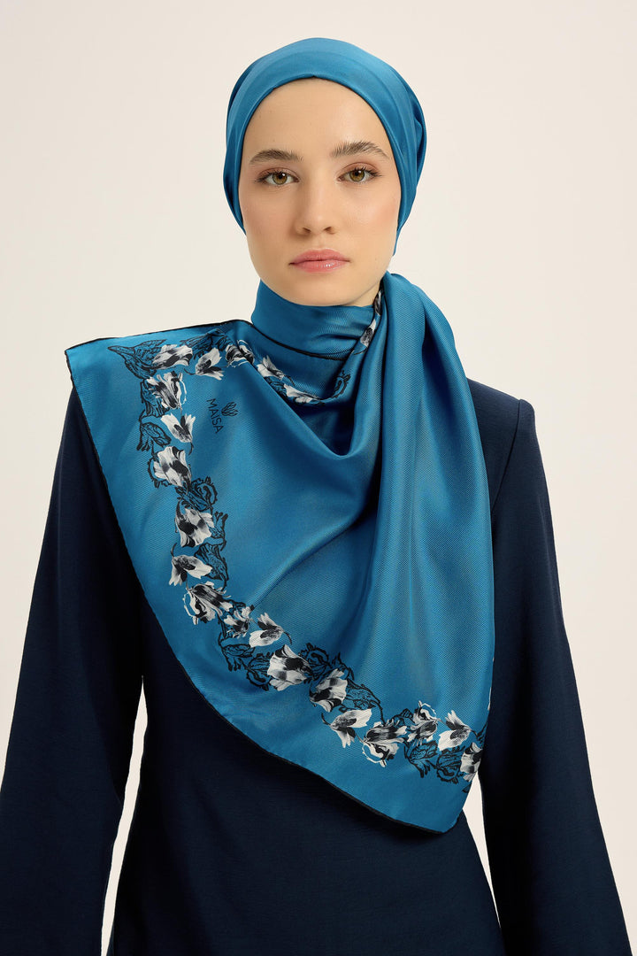 Maisa Bade Mulberry İpek Şal - Mavi