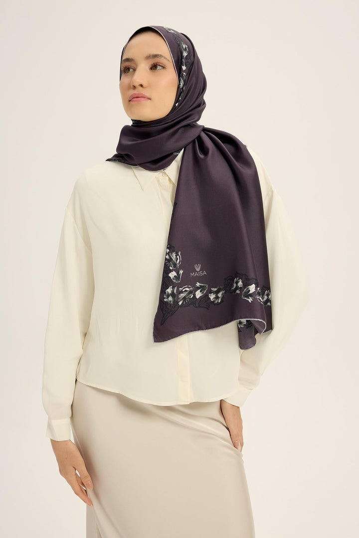 Maisa Bade Mulberry İpek Şal - Mürdüm