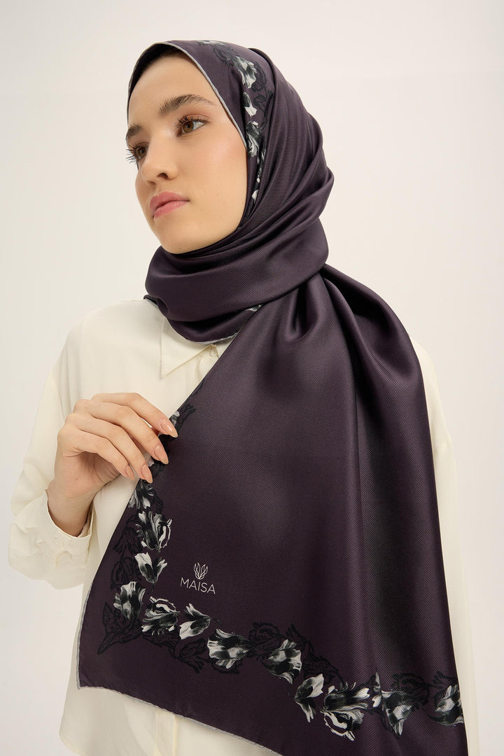 Maisa Bade Mulberry İpek Şal - Mürdüm