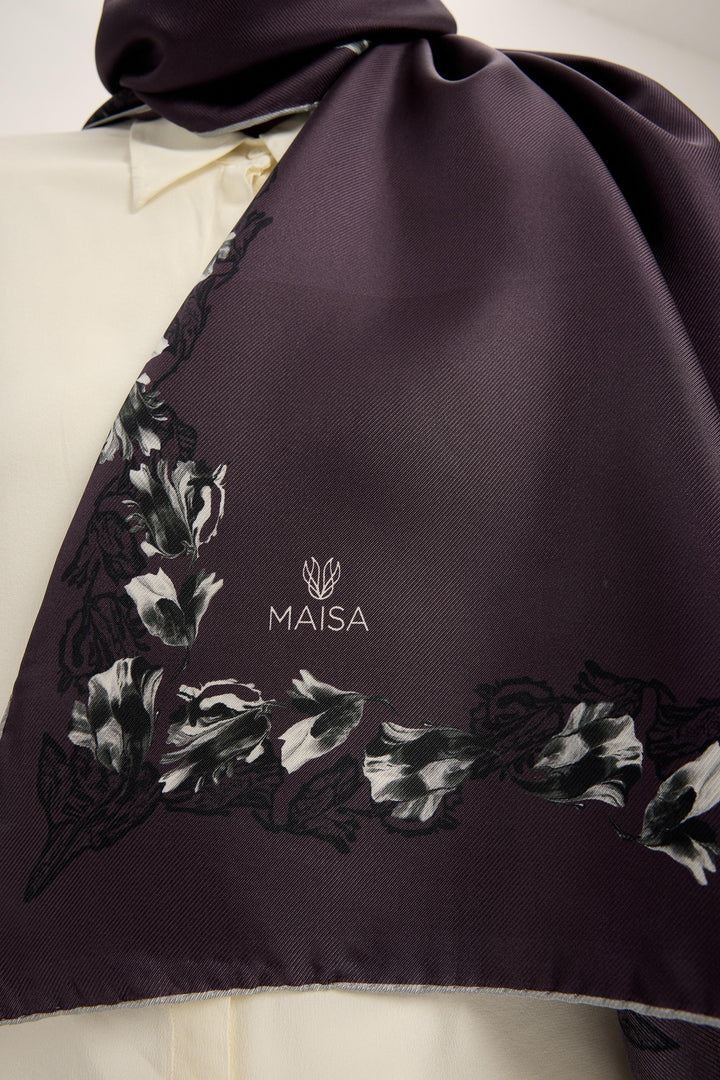 Maisa Bade Mulberry İpek Şal - Mürdüm