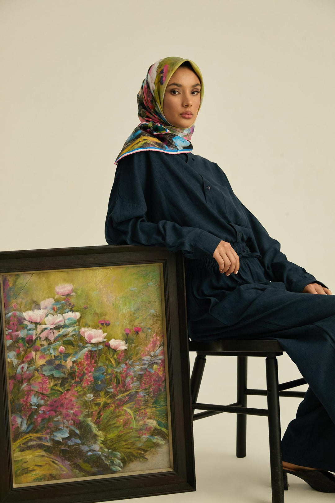 Maisa BENNE TİVİL İPEK EŞARP 90*90 CM - PEMBE