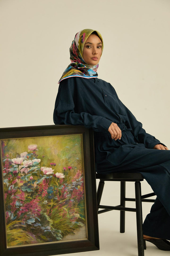 Maisa BENNE TİVİL İPEK EŞARP 90*90 CM - PEMBE