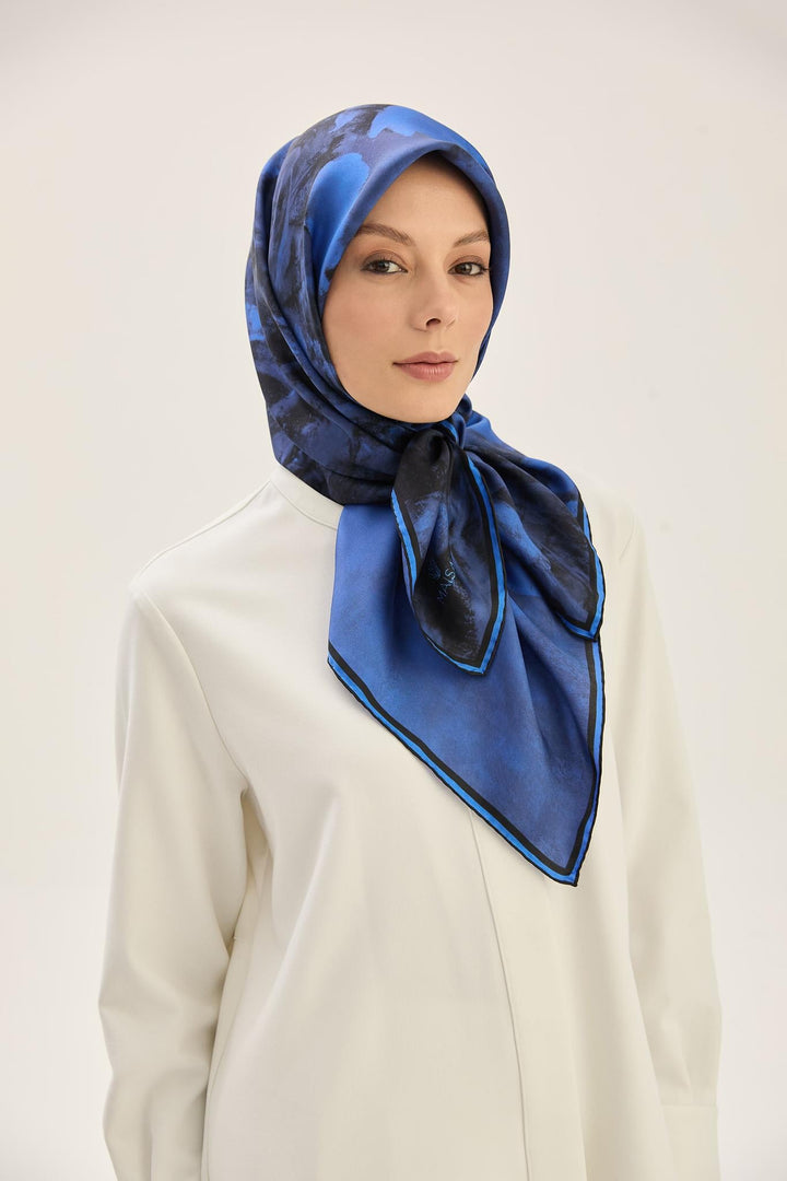 Maisa BENNE TİVİL İPEK EŞARP 90*90 CM - SAKS