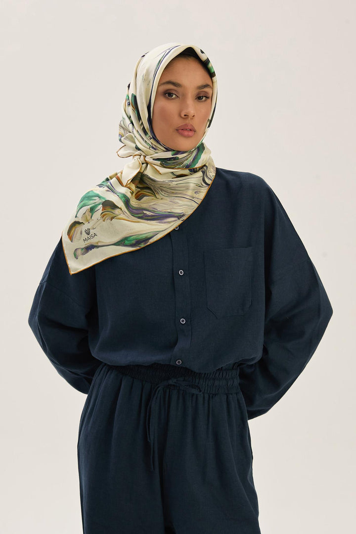Maisa Buğu Mulberry İpek Eşarp - Camel