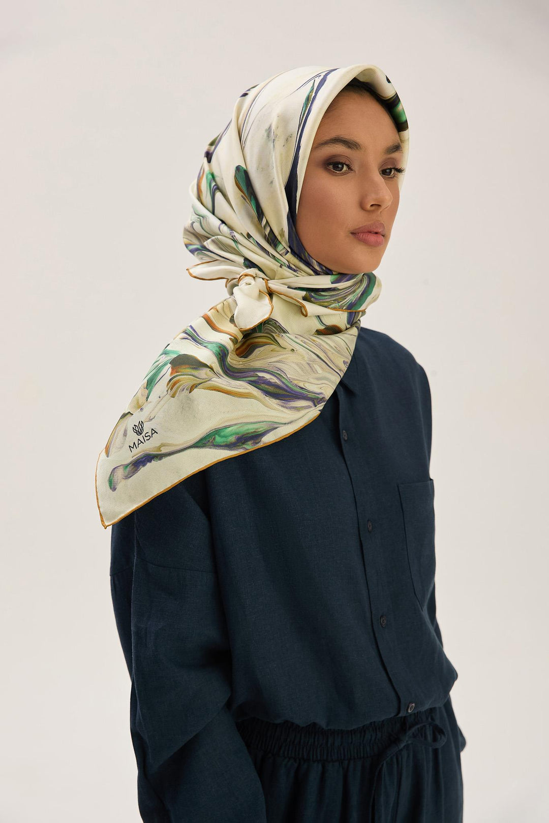 Maisa Buğu Mulberry İpek Eşarp - Camel