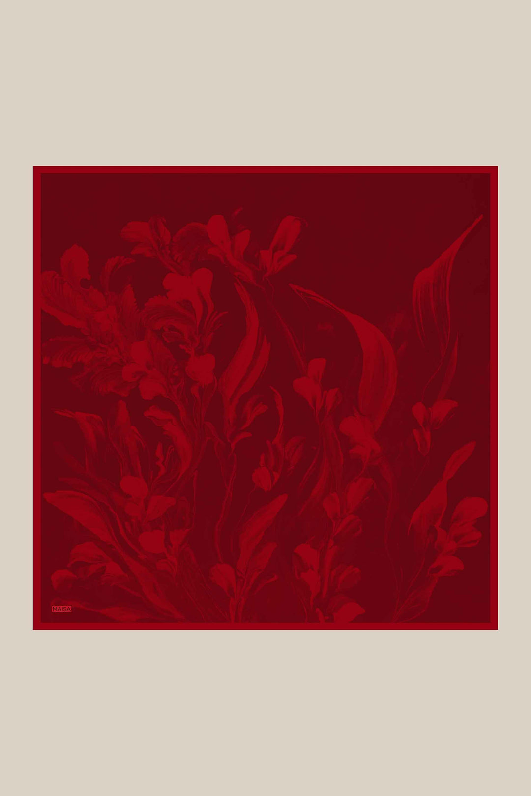 BUĞU MULBERRY İPEK EŞARP 90*90 CM - KOYU KIRMIZI - Görsel 1