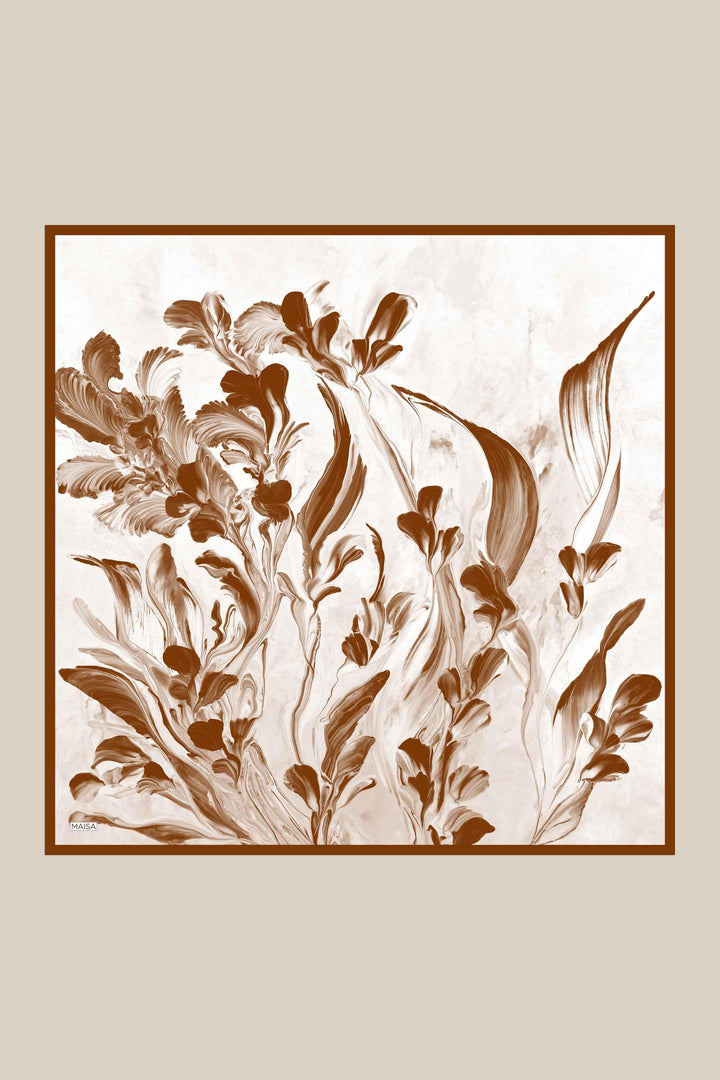 BUĞU MULBERRY İPEK EŞARP 90*90 CM - LATTE - Görsel 1