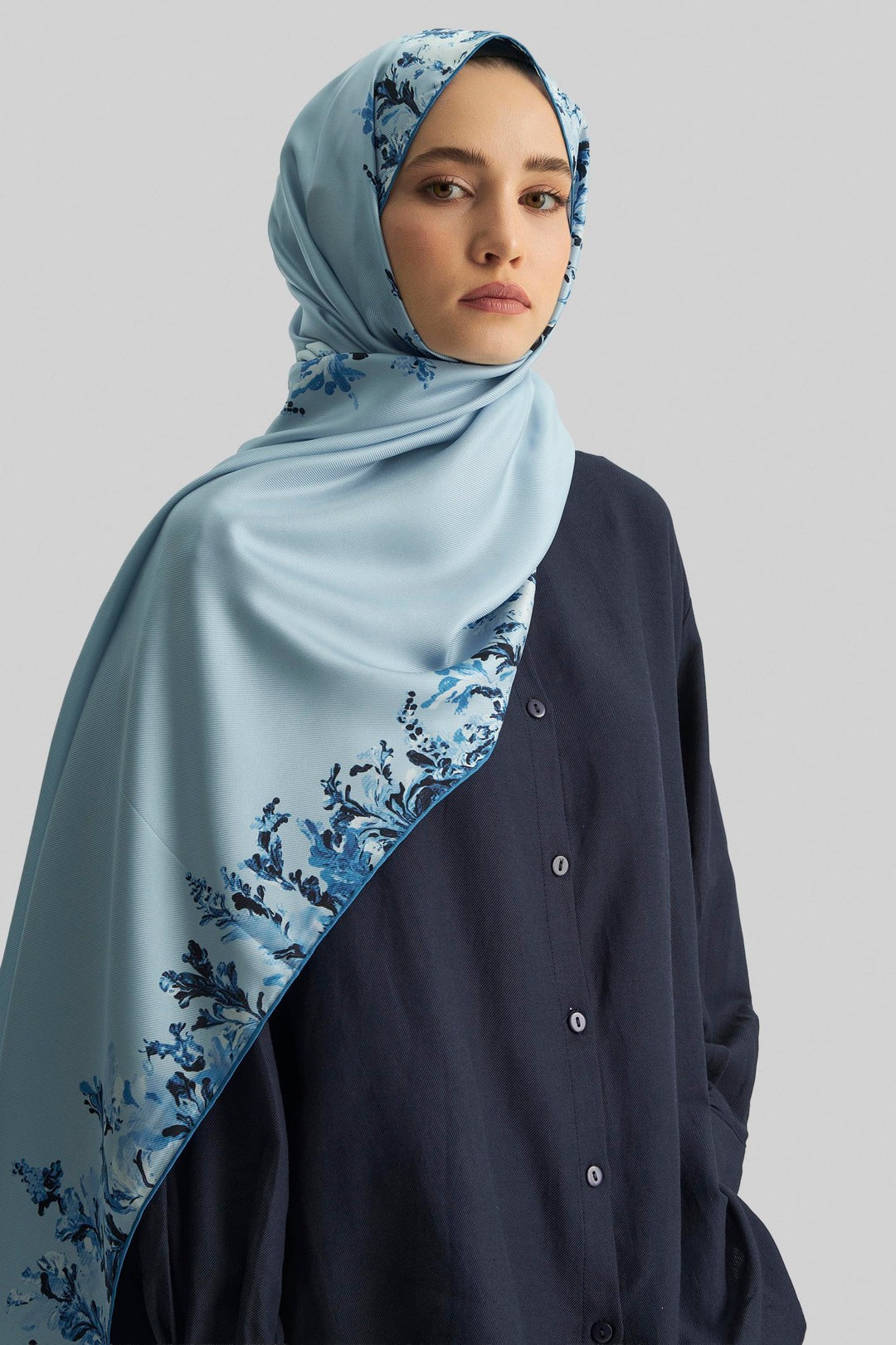 Maisa BURCU MULBERRY İPEK ŞAL 70*190 CM - MAVİ