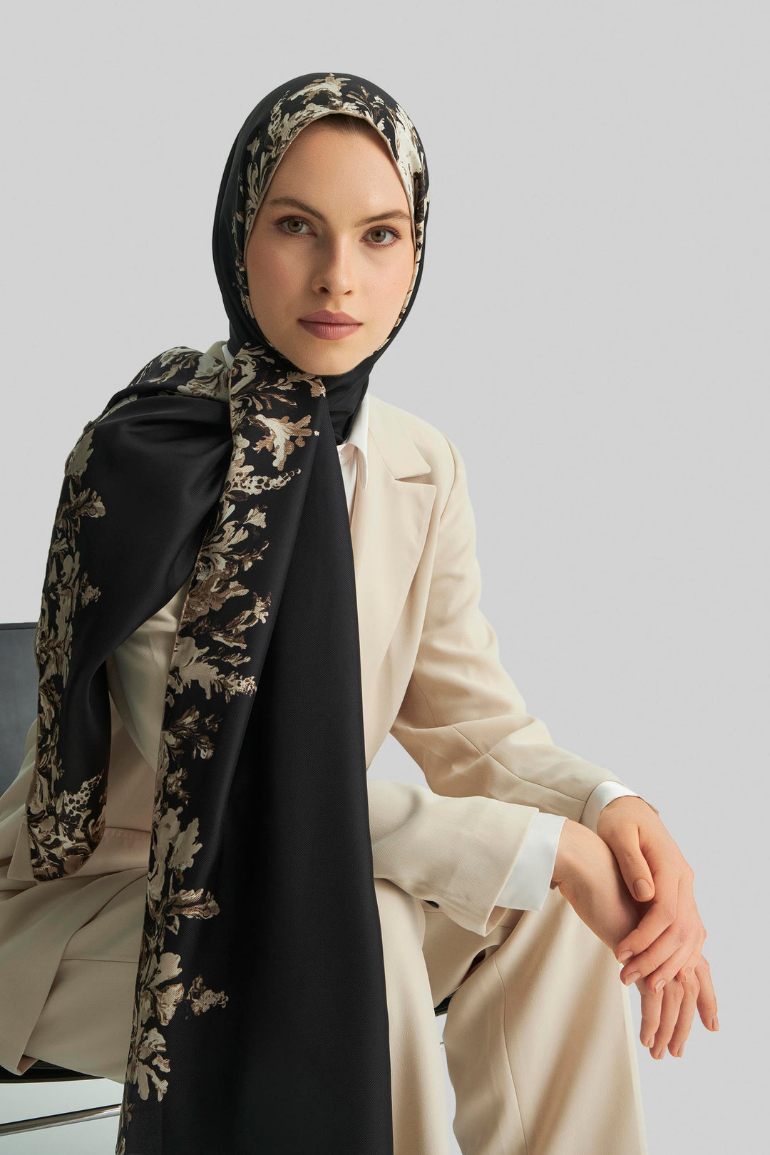Maisa BURCU MULBERRY İPEK ŞAL 70*190 CM - SİYAH