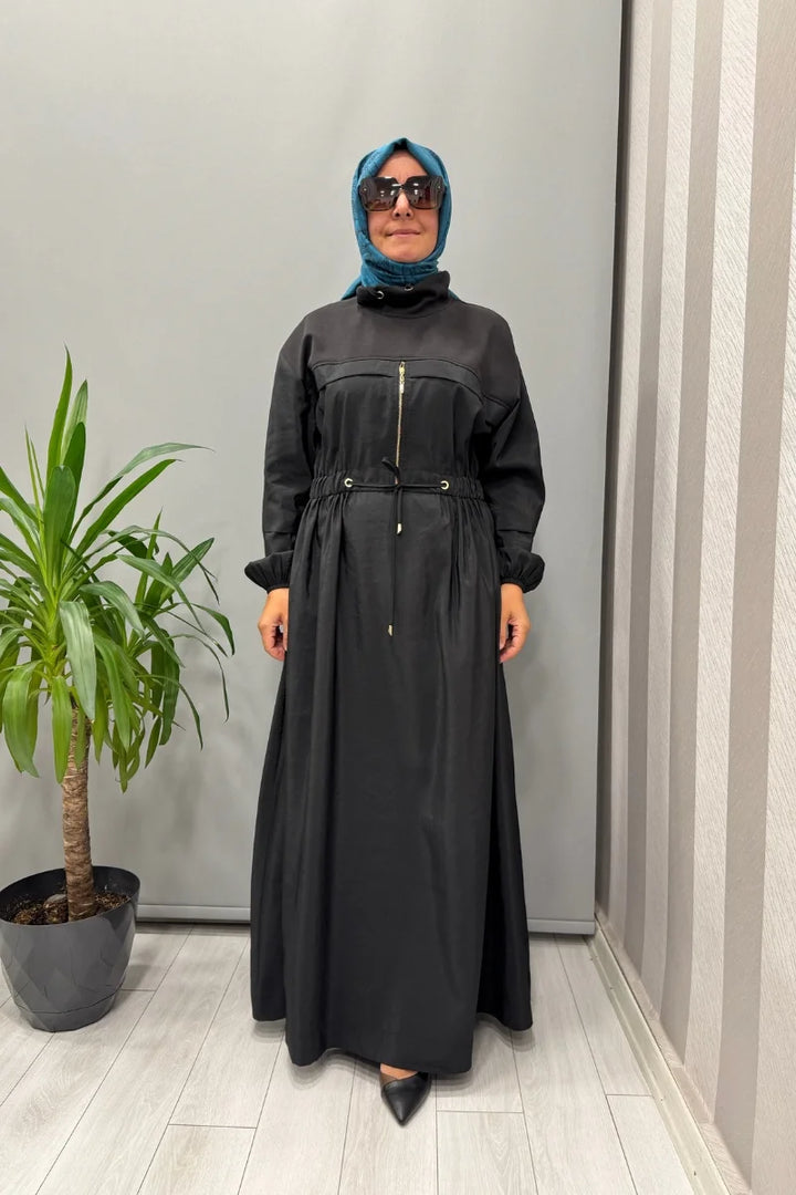 Clande Belden Bağcıklı Elbise 5009 - Siyah - Görsel 1 
