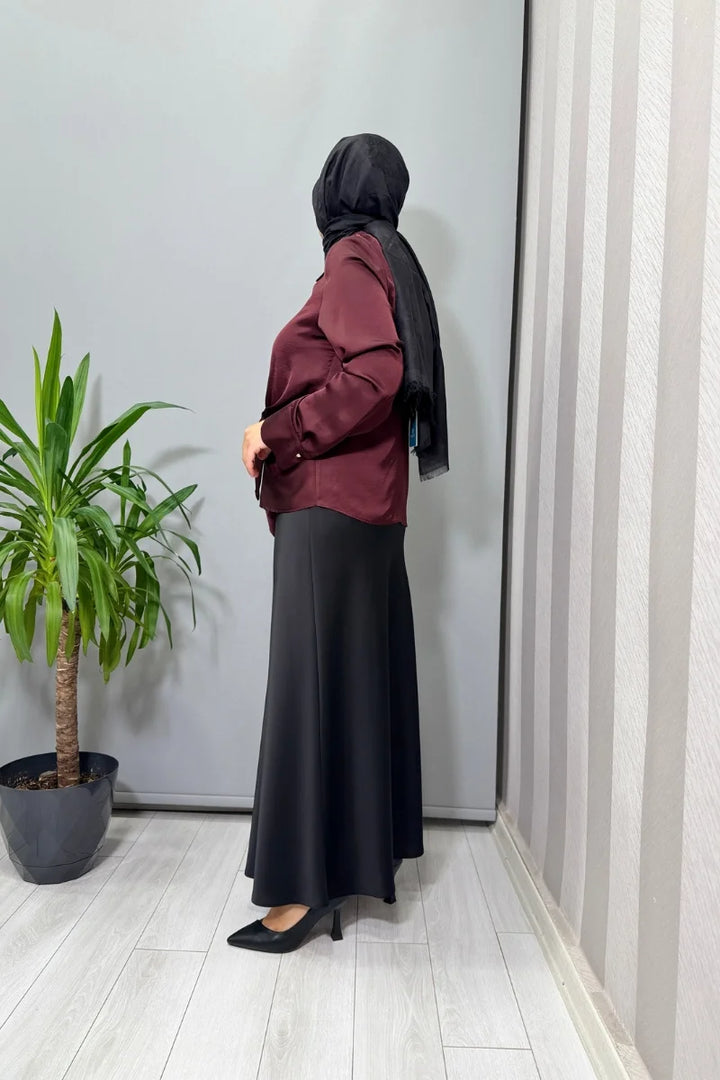 Clande Bluz 3015 - Bordo - Görsel 3 