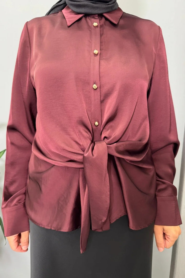 Clande Bluz 3015 - Bordo - Görsel 2 