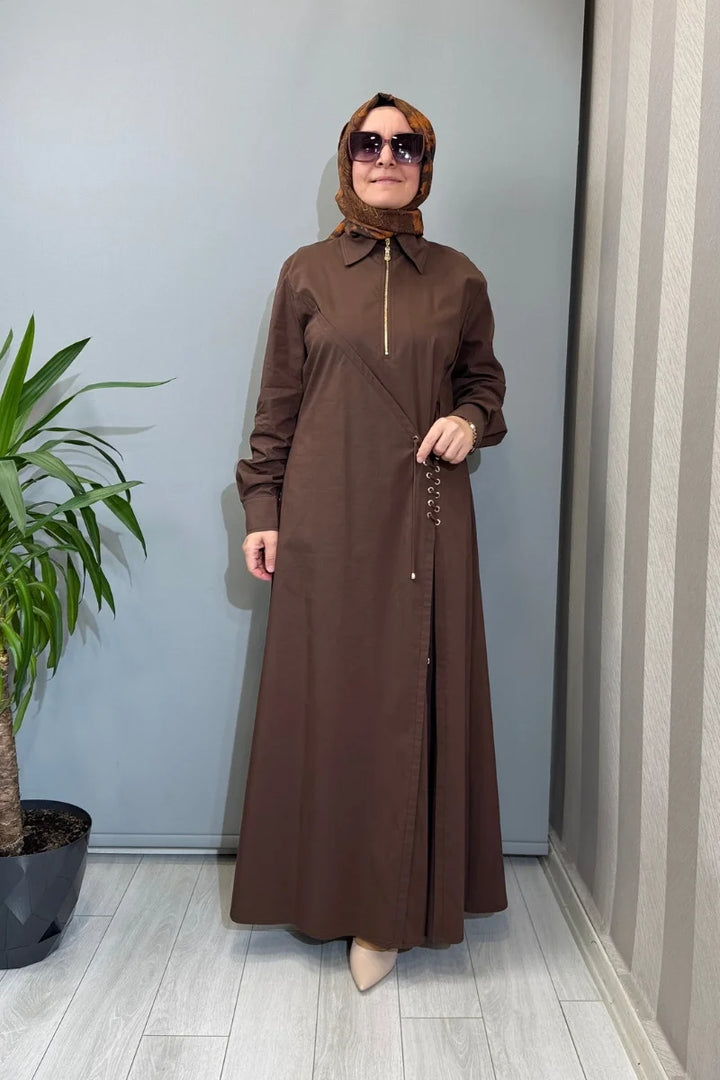 Clande Elbise Kahve 2601- 5050