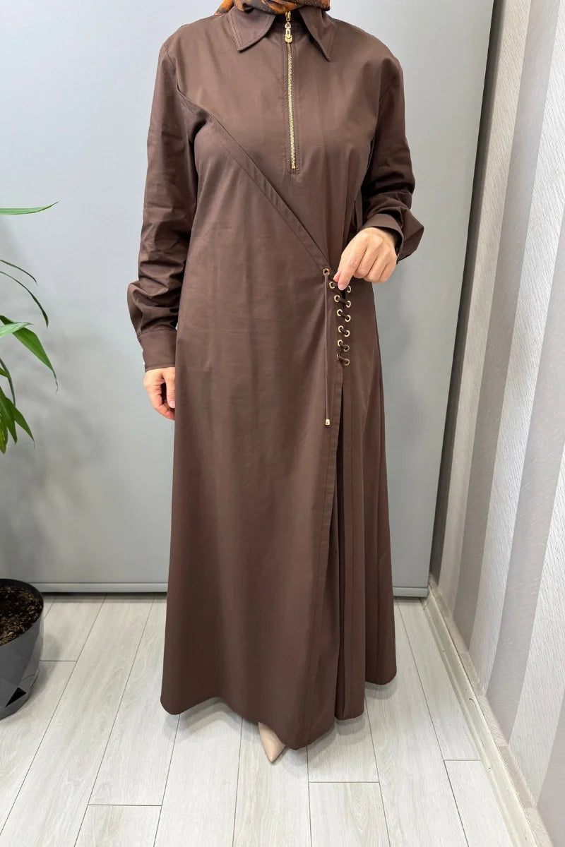 Clande Elbise Kahve 2601- 5050