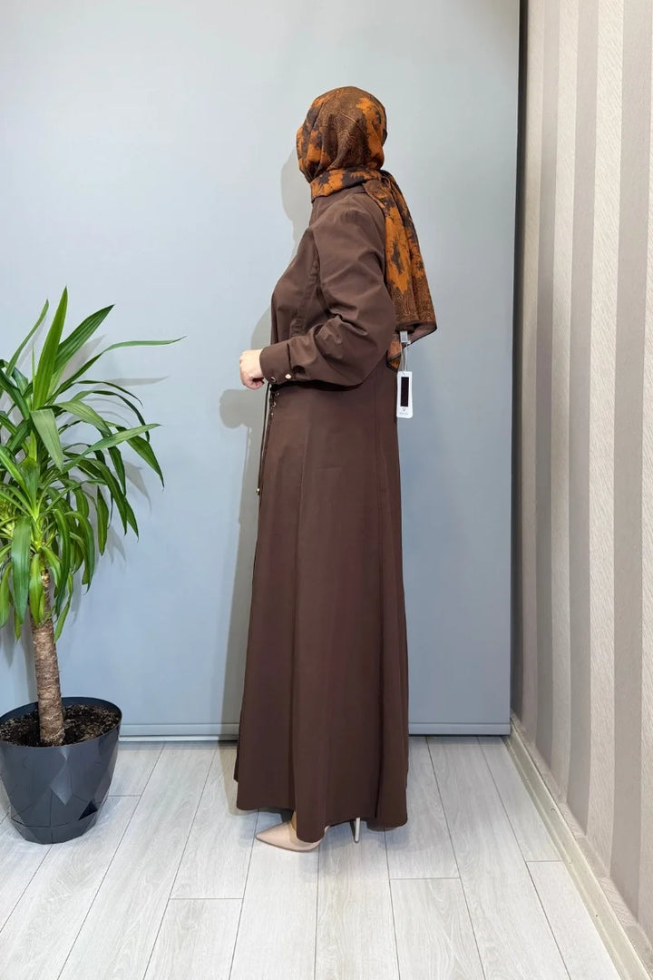 Clande Elbise Kahve 2601- 5050