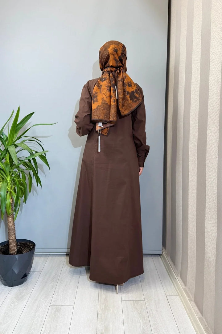 Clande Elbise Kahve 2601- 5050