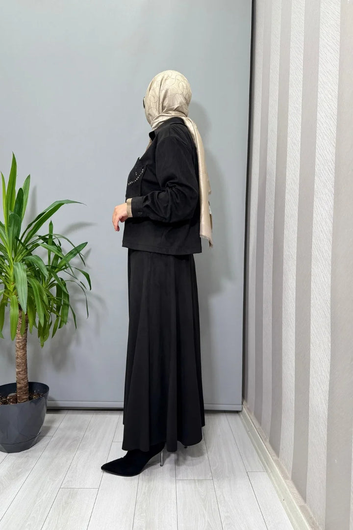 Clande Süet Takım Siyah 3010- 2012