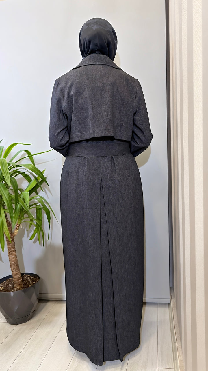 Miss Dalida Uzun Denim Trençkot 4268042 - Siyah - Görsel 4 