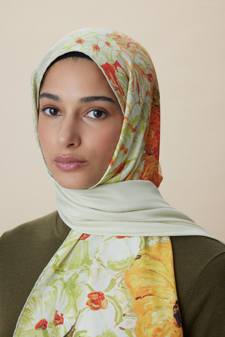 Maisa DERİN PAMUK İPEK ŞAL 70*190 CM - TURUNCU