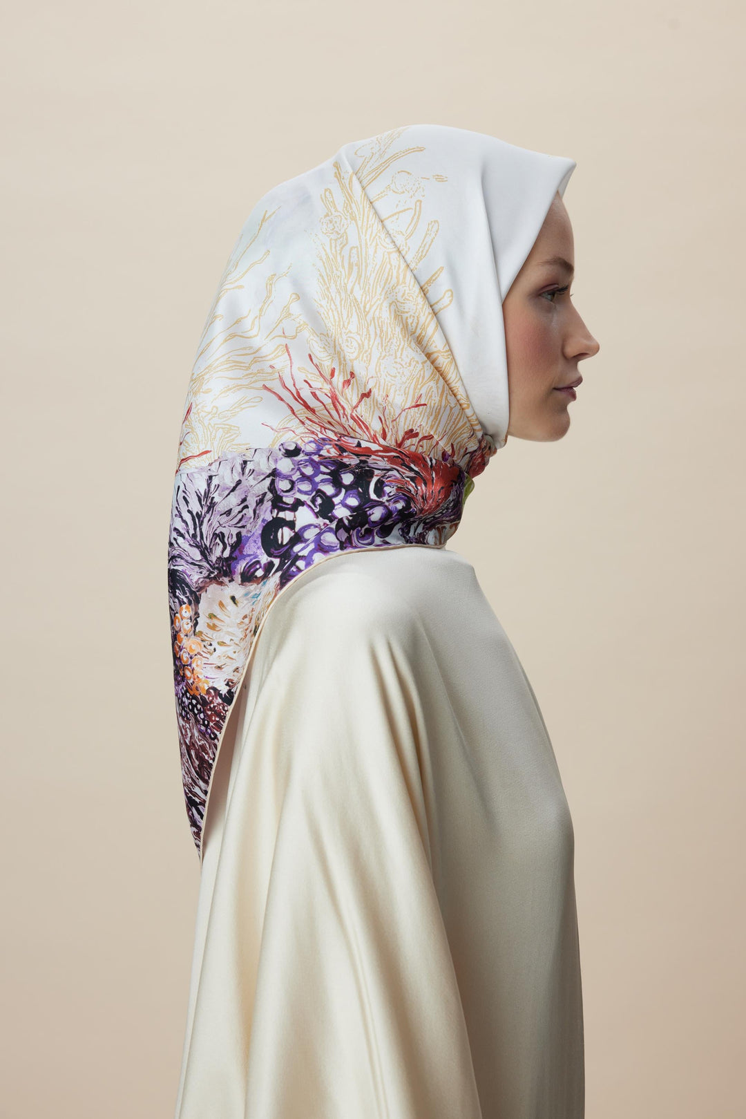 DERİN TİVİL İPEK EŞARP 90*90 CM - YEŞİL - Görsel 4