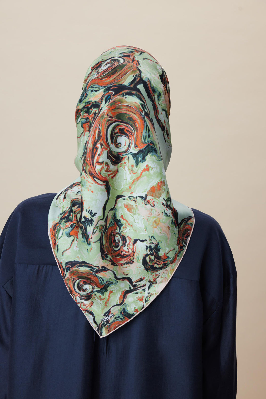 DÜŞ TİVİL İPEK EŞARP 90*90 CM - YEŞİL - Görsel 8