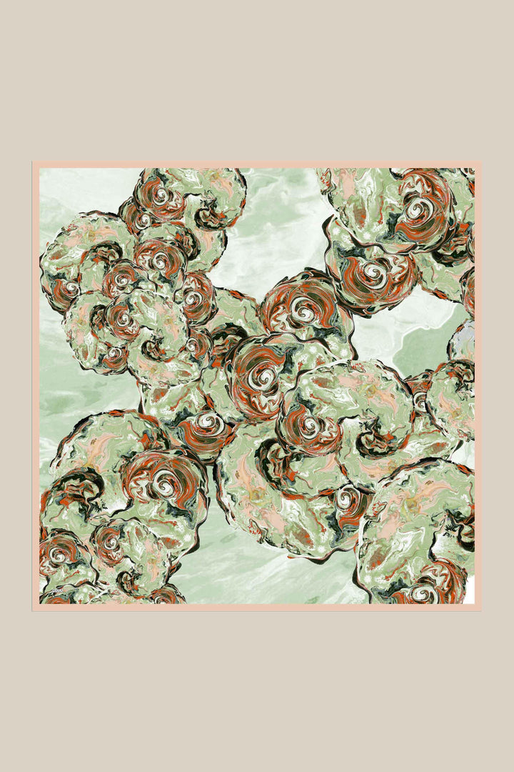 DÜŞ TİVİL İPEK EŞARP 90*90 CM - YEŞİL - Görsel 9