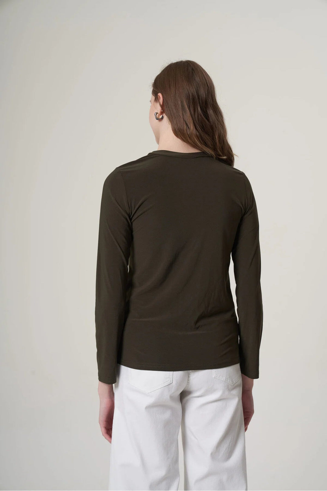 Misswhence Basic Bluz MW2707 - Haki - Görsel 1 
