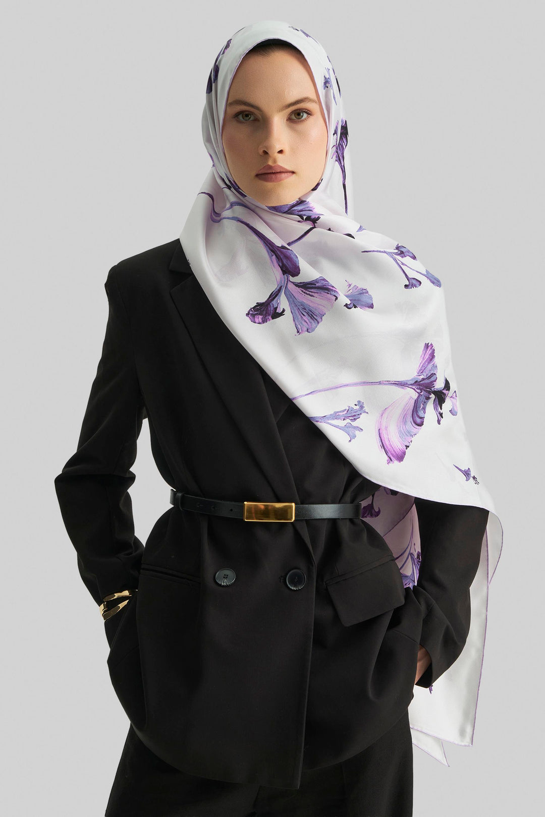 Maisa Eflin Mulberry İpek Şal - Lila