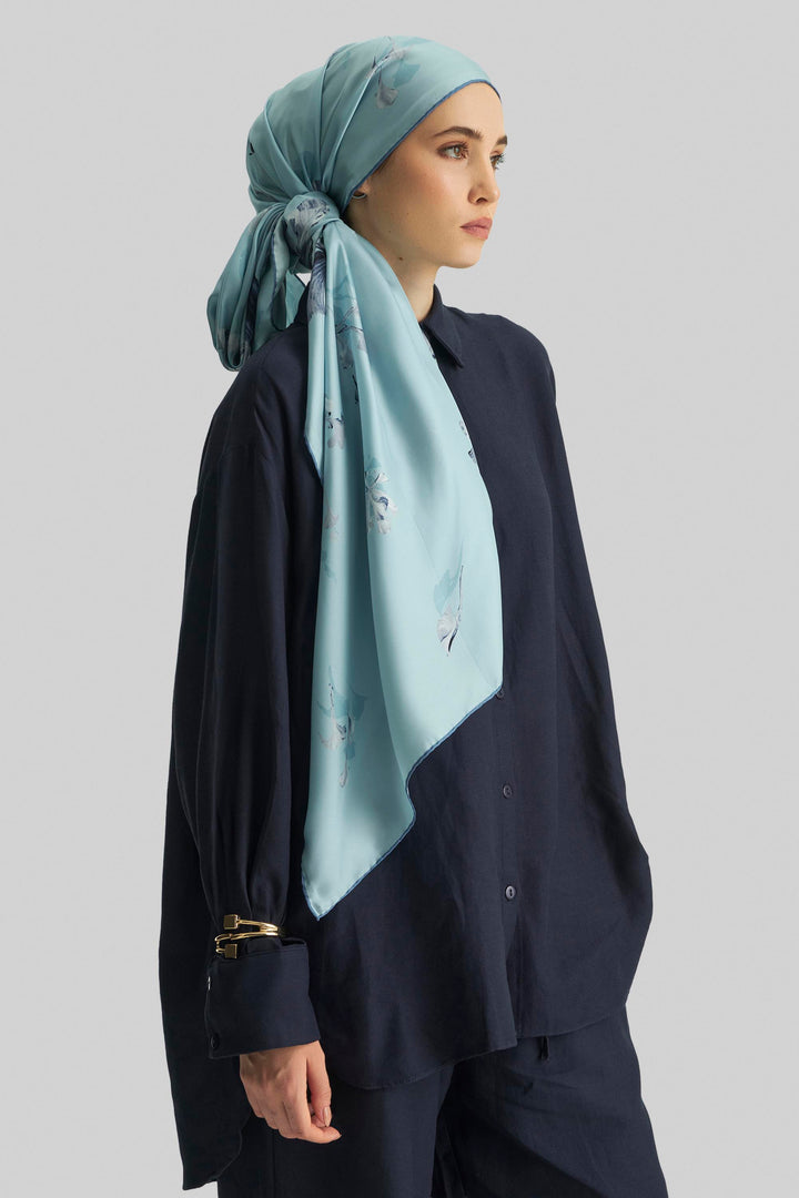Maisa Eflin Mulberry İpek Şal - Mavi