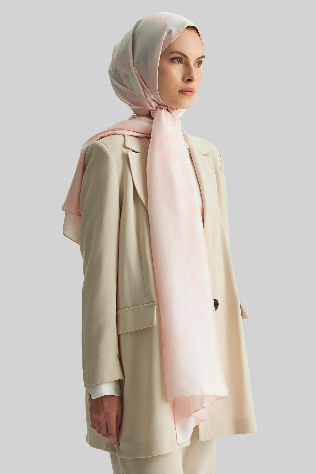 Maisa Eflin Mulberry İpek Şal - Pudra Pembe