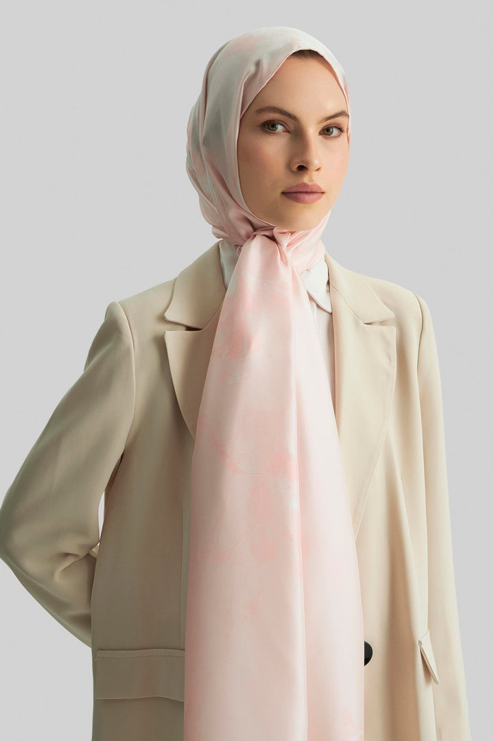 Maisa Eflin Mulberry İpek Şal - Pudra Pembe