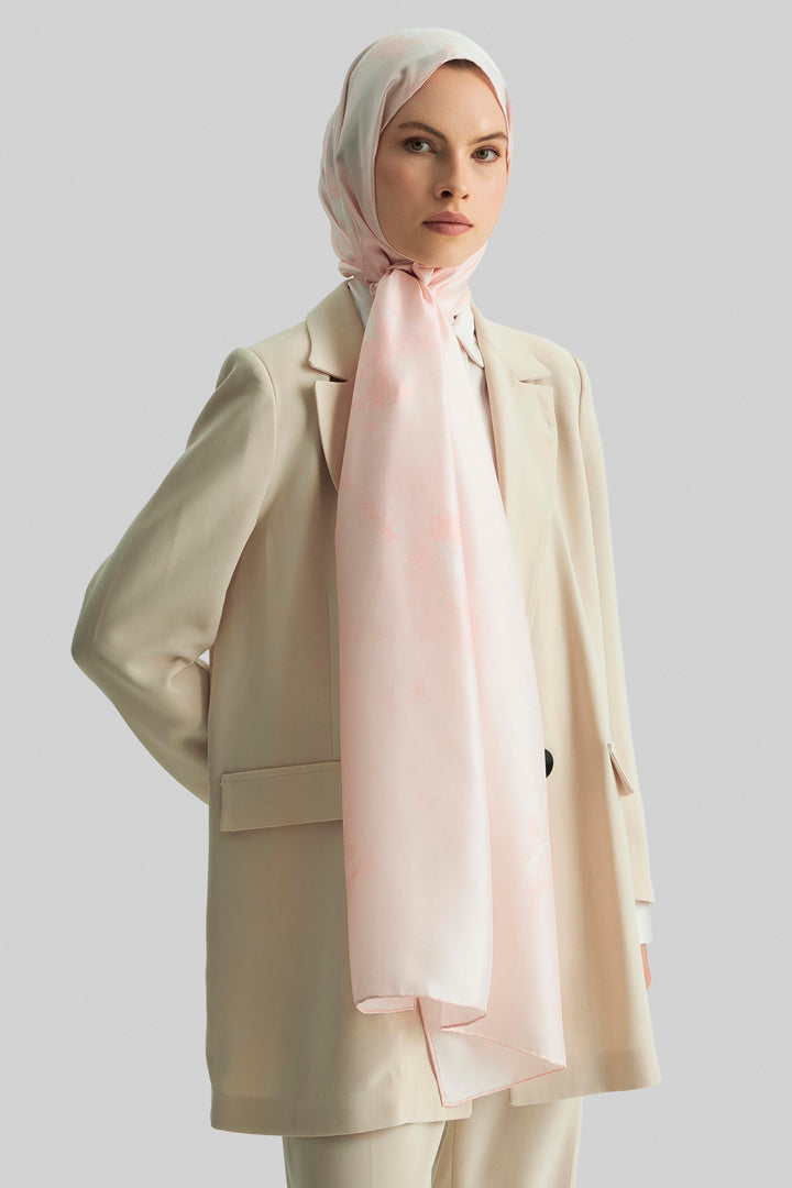 Maisa Eflin Mulberry İpek Şal - Pudra Pembe