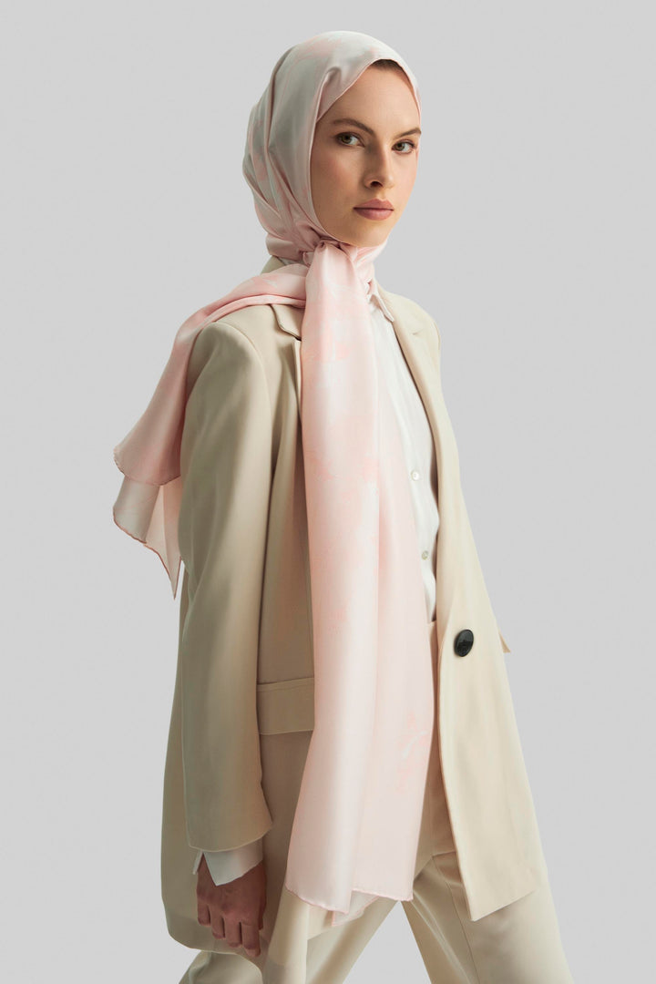 Maisa Eflin Mulberry İpek Şal - Pudra Pembe