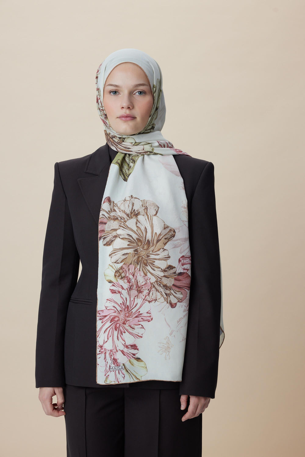 Maisa EZGİN PAMUK İPEK ŞAL 70*190 CM - AÇIK BEJ