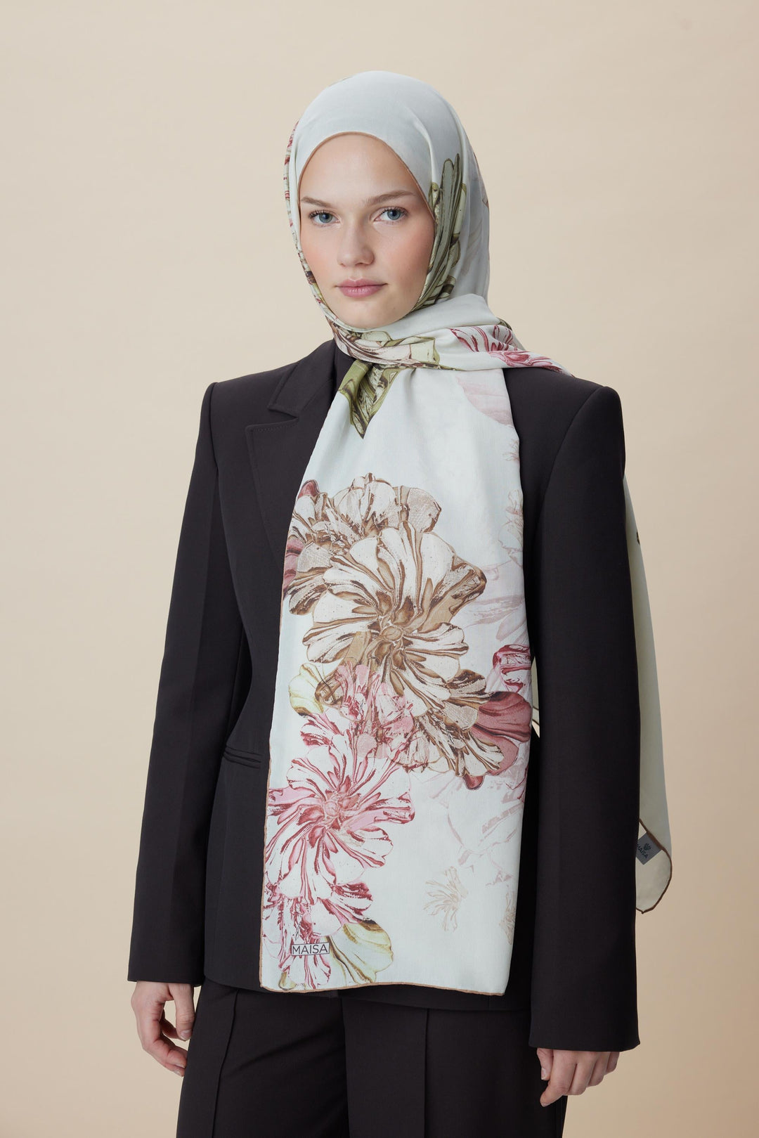 Maisa EZGİN PAMUK İPEK ŞAL 70*190 CM - AÇIK BEJ