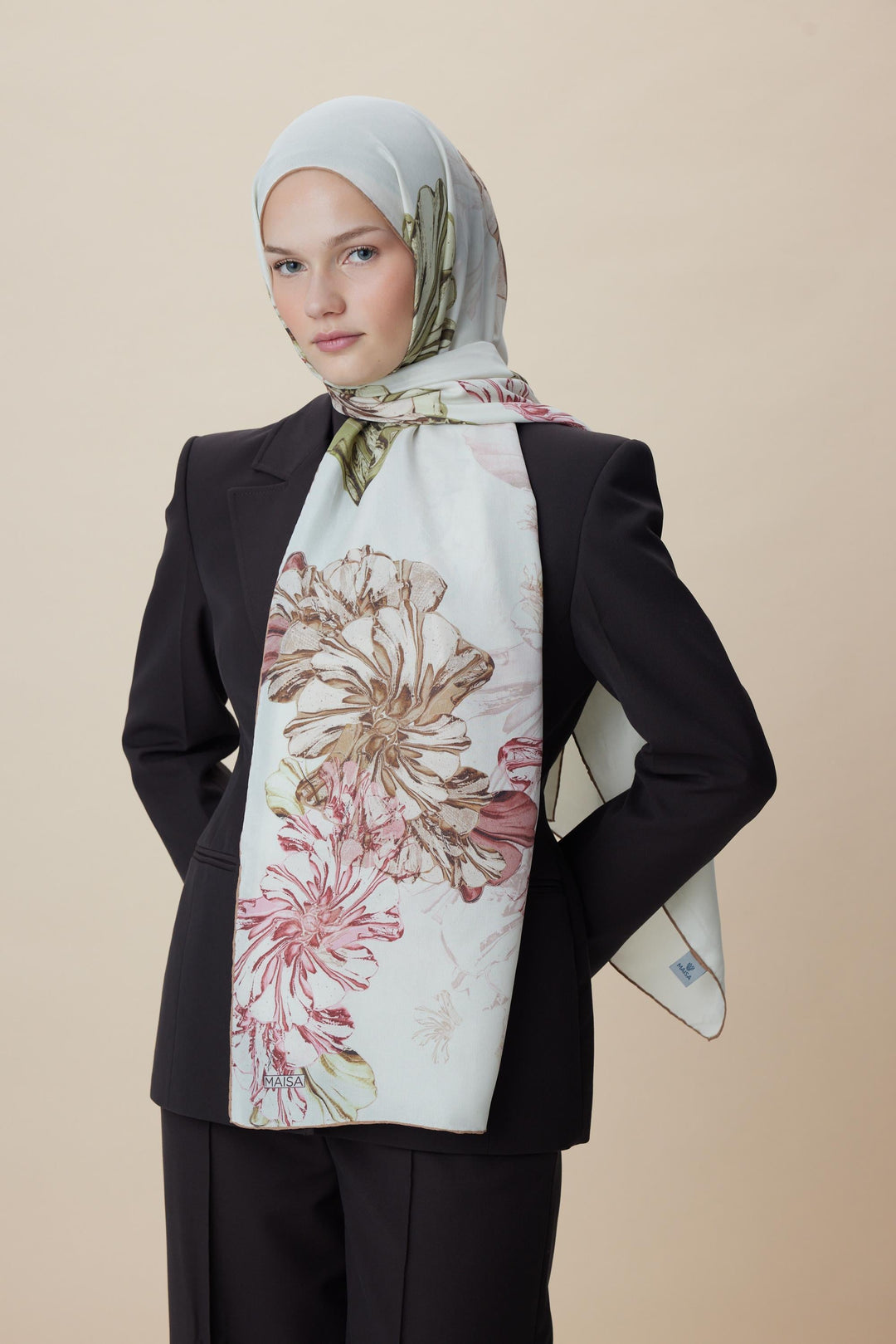 Maisa EZGİN PAMUK İPEK ŞAL 70*190 CM - AÇIK BEJ