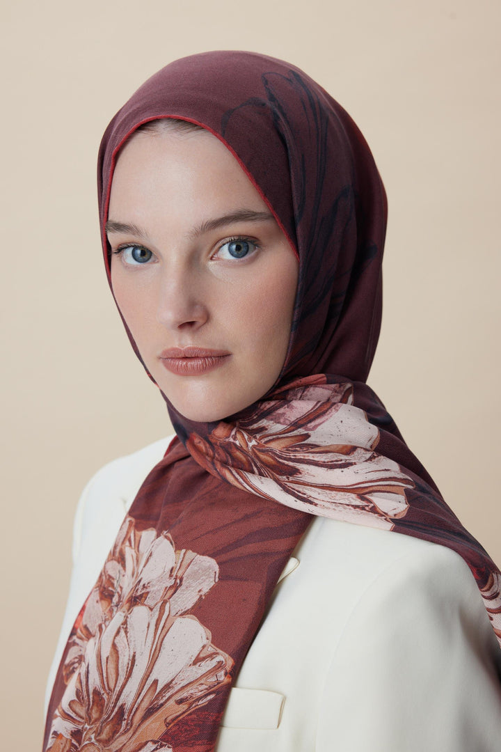 Maisa EZGİN PAMUK İPEK ŞAL 70*190 CM - KİREMİT