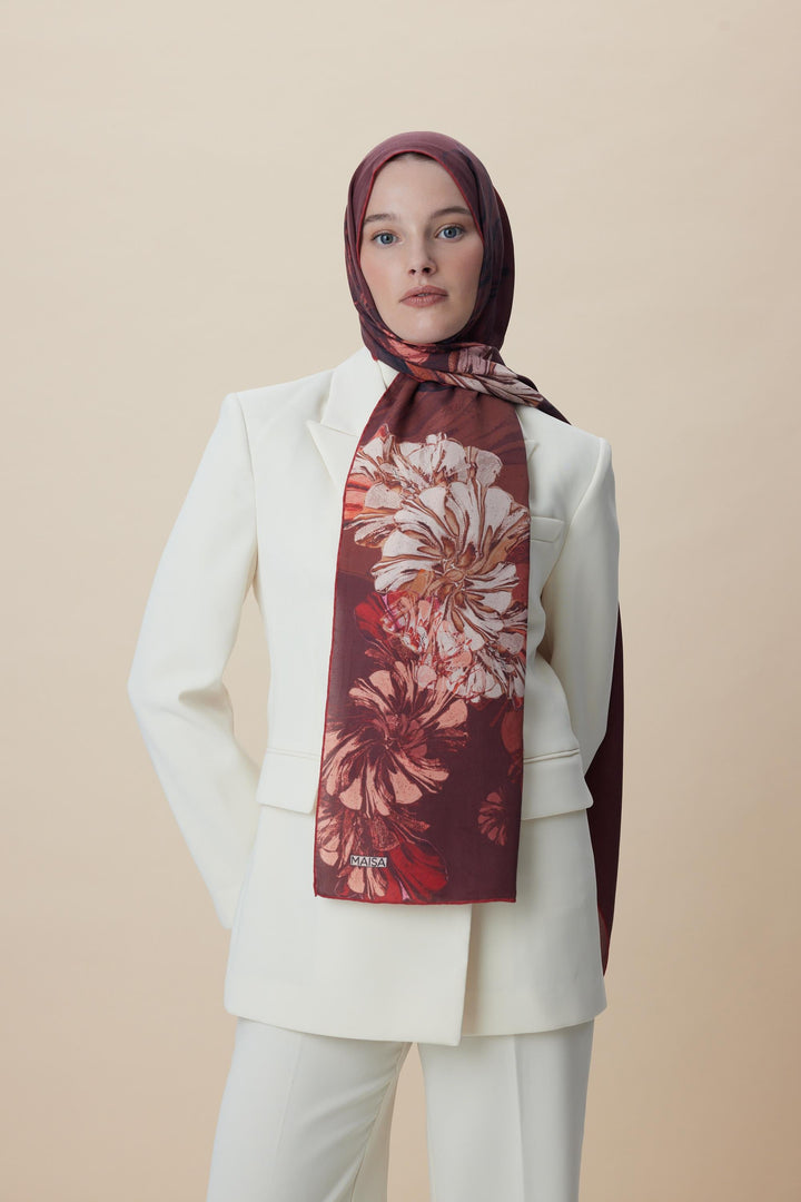 Maisa EZGİN PAMUK İPEK ŞAL 70*190 CM - KİREMİT
