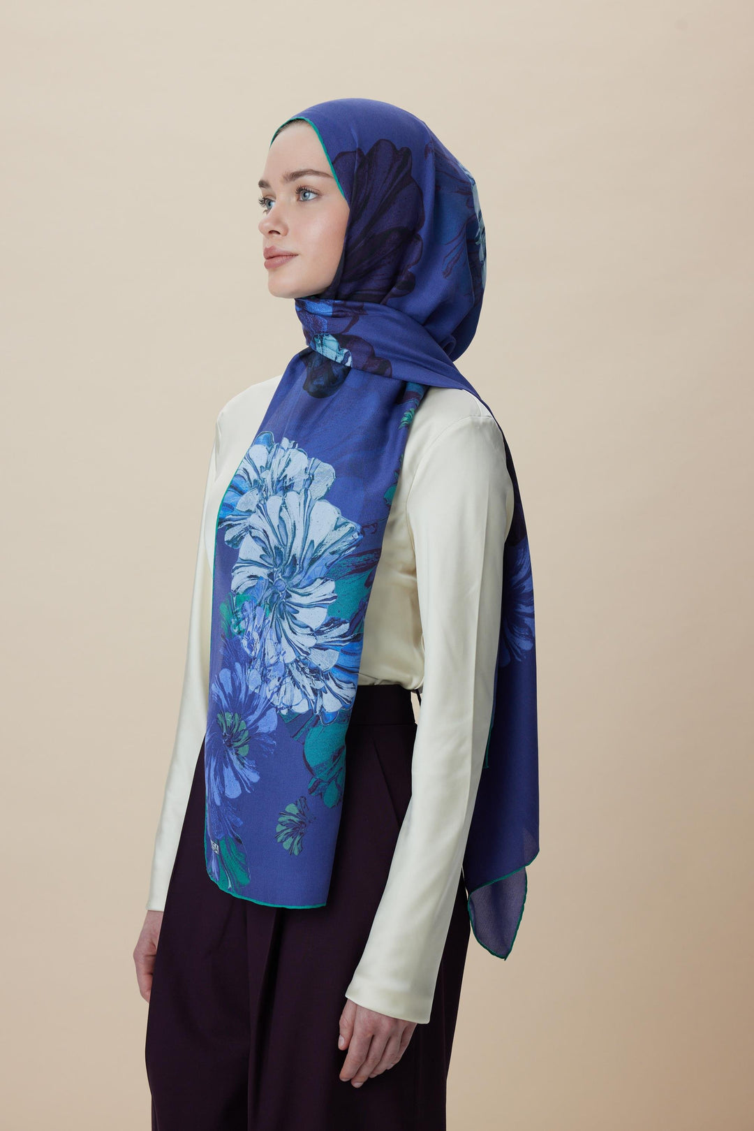 Maisa EZGİN PAMUK İPEK ŞAL 70*190 CM - KOYU MAVİ