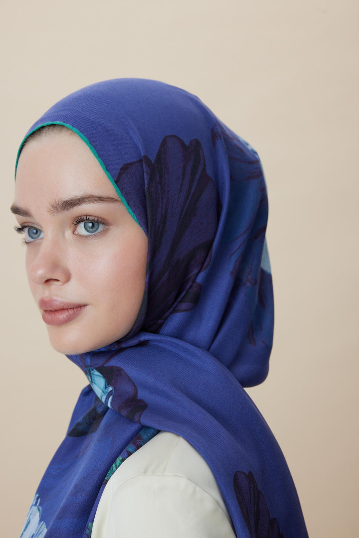 Maisa EZGİN PAMUK İPEK ŞAL 70*190 CM - KOYU MAVİ
