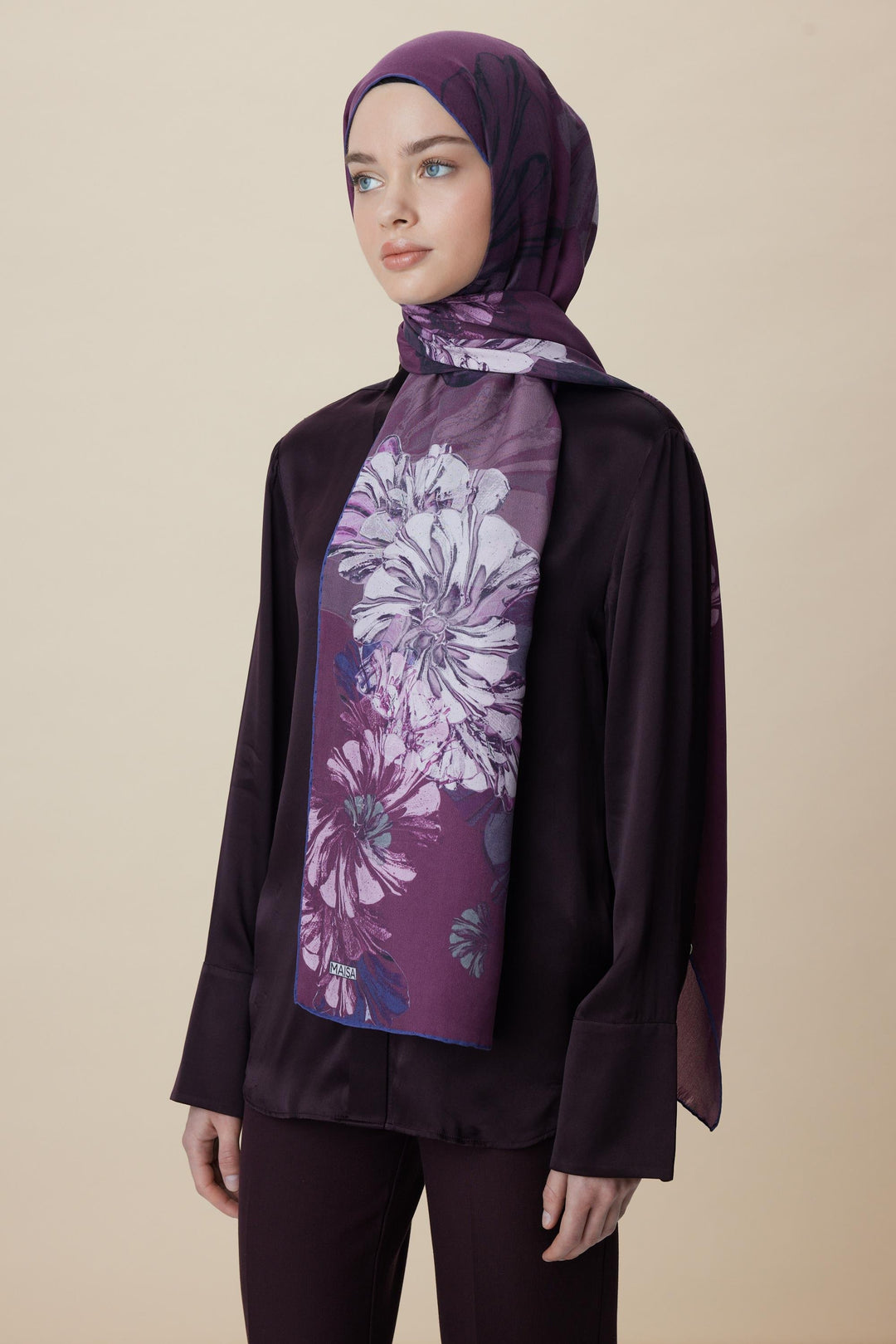Maisa EZGİN PAMUK İPEK ŞAL 70*190 CM - MOR