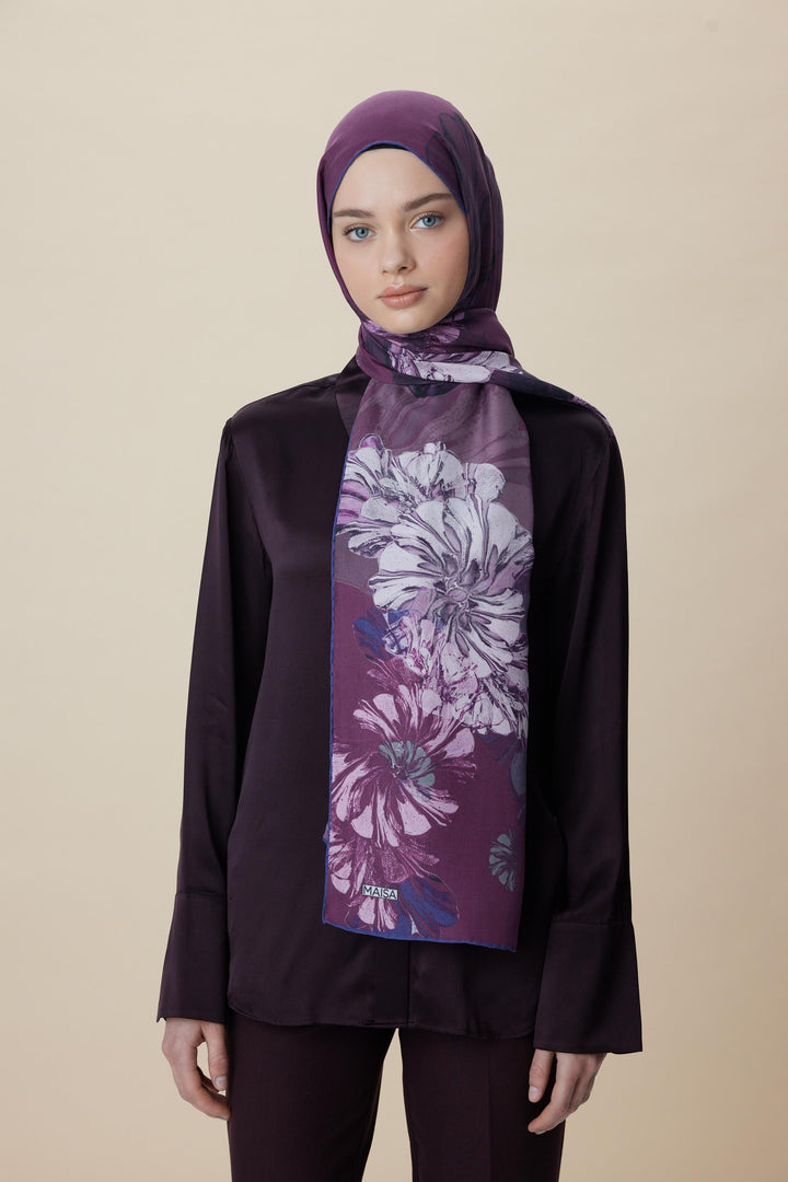 Maisa EZGİN PAMUK İPEK ŞAL 70*190 CM - MOR