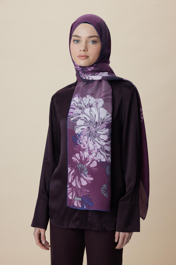 Maisa EZGİN PAMUK İPEK ŞAL 70*190 CM - MOR