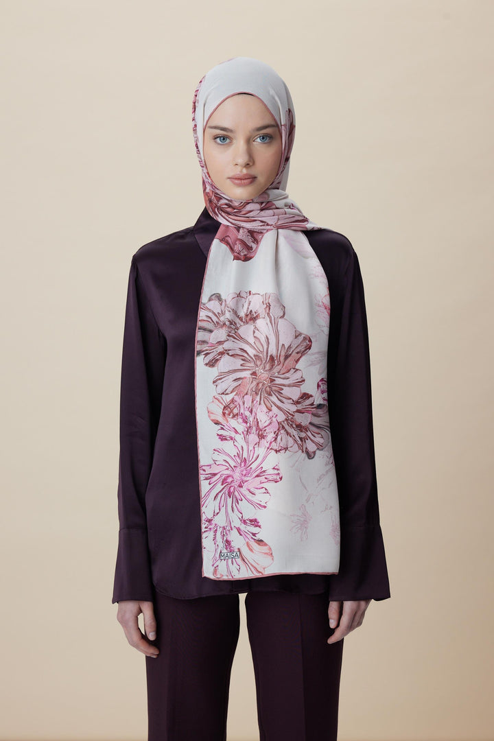 Maisa EZGİN PAMUK İPEK ŞAL 70*190 CM - PUDRA PEMBE