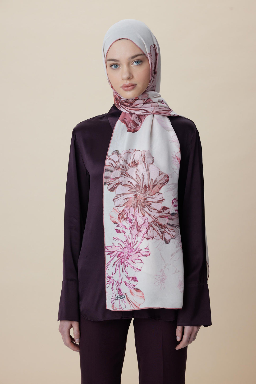 Maisa EZGİN PAMUK İPEK ŞAL 70*190 CM - PUDRA PEMBE