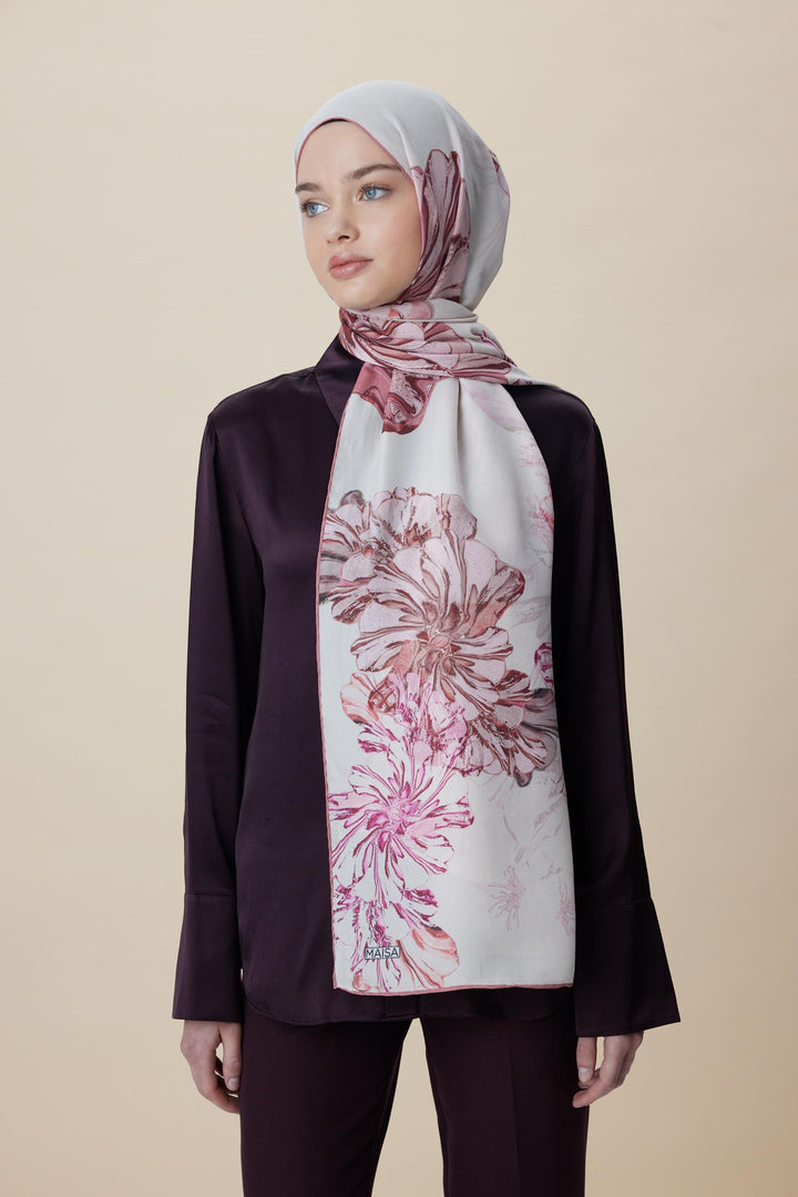 Maisa EZGİN PAMUK İPEK ŞAL 70*190 CM - PUDRA PEMBE