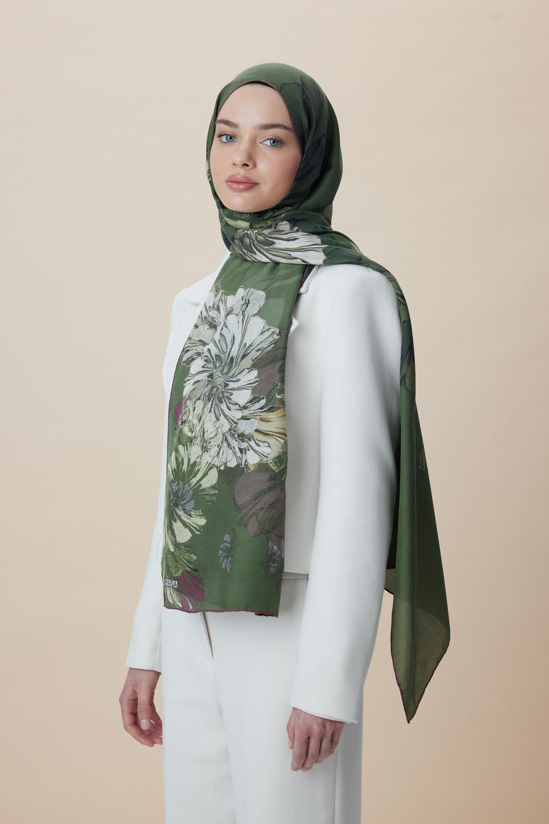 Maisa EZGİN PAMUK İPEK ŞAL 70*190 CM - YEŞİL