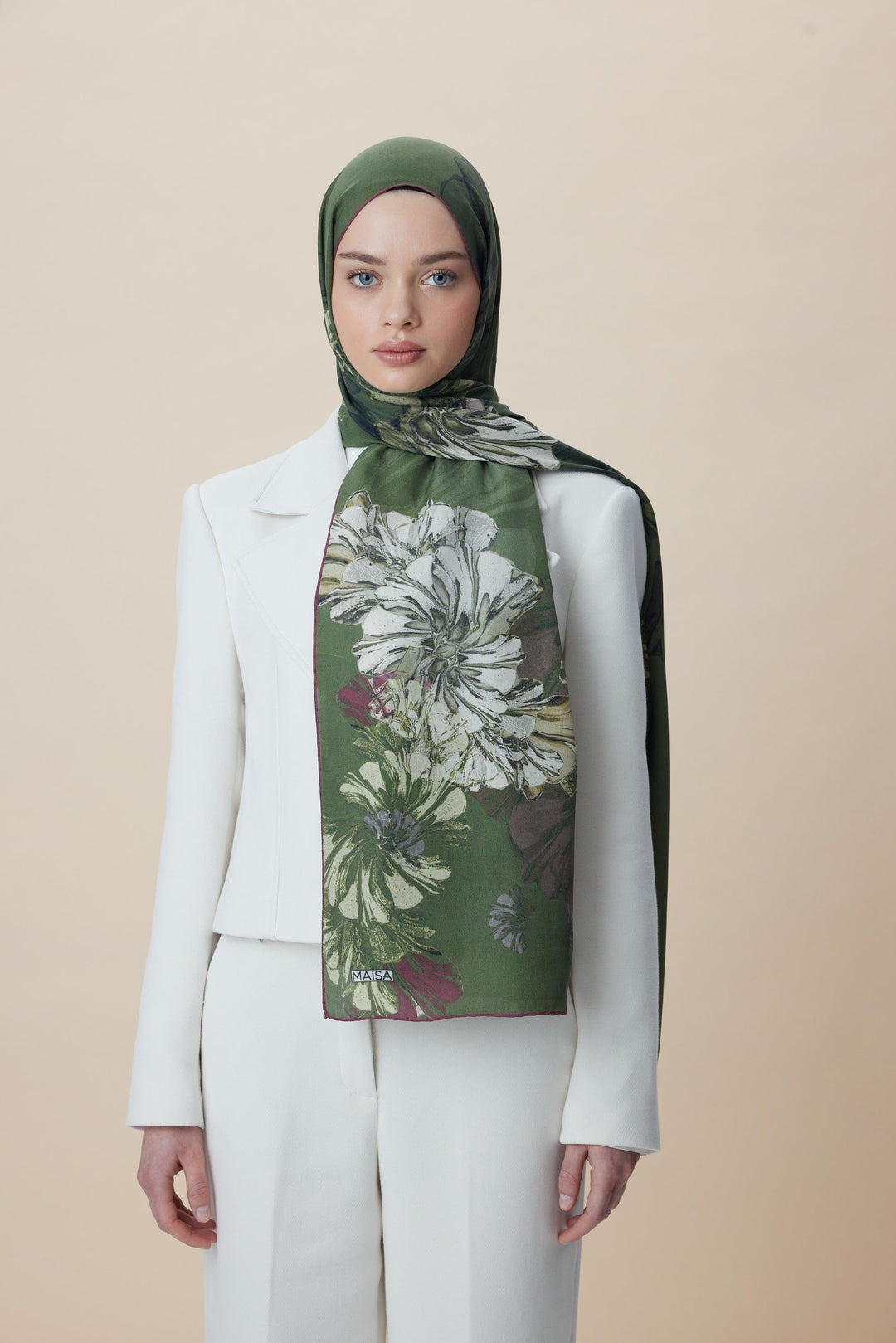 Maisa EZGİN PAMUK İPEK ŞAL 70*190 CM - YEŞİL