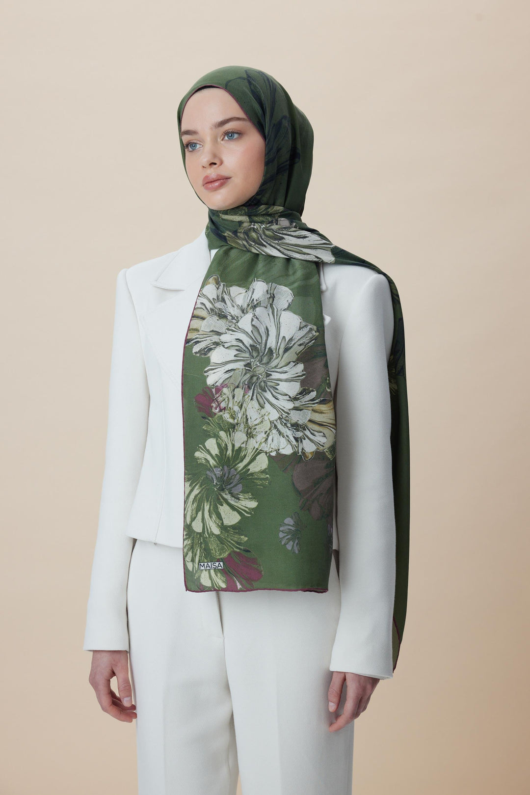 Maisa EZGİN PAMUK İPEK ŞAL 70*190 CM - YEŞİL